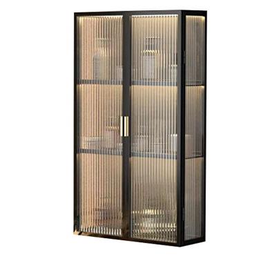 Imagem de Armário de armazenamento de banheiro preto montado na parede, organizador multiuso acima do vaso sanitário, caixa de perfume e cosméticos para porta de vidro, design que economiza espaço (tamanho: 40