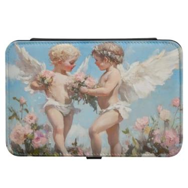 Imagem de Burbuja Caixa de joias de viagem Cupido dos Namorados para mulheres e meninas, estojo de joias portátil de couro PU organizador para brincos, anéis, colares e pulseiras