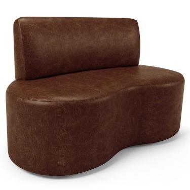 Imagem de Sofá 2 Lugares Orgânico Para Sala De Estar Living Larissa L02 Couríssimo Marrom - Lyam Decor