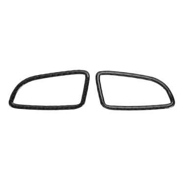 Imagem de VekAuto Moldura de cobertura de ventilação de saída de ar condicionado para Mercedes-Benz C300 2017-2023 painel de instrumentos (dianteiro esquerdo dianteiro direito) fibra de carbono preto 2 peças