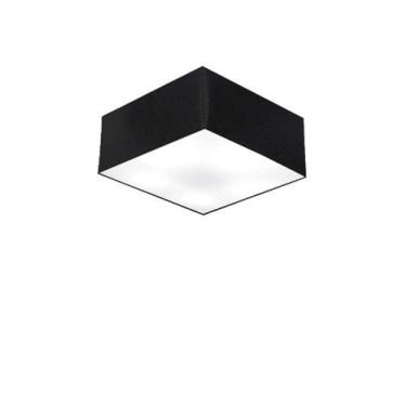 Imagem de Plafon Para Sala de TV Quadrado TV-3000 Cúpula Cor Preto - Lustres Viv