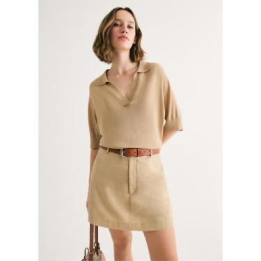 Imagem de Shorts Saia Reto Cintura Alta - Bege 034 - Hering Adulto, 034