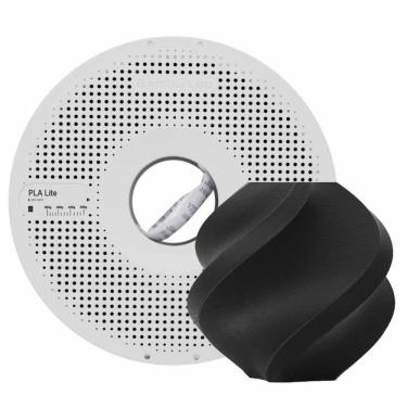 Imagem de Filamento 1,75mm PLA Lite, 1kg, Preto, para Impressora 3D, Com Carretel Reutilizável, BAMBU LAB