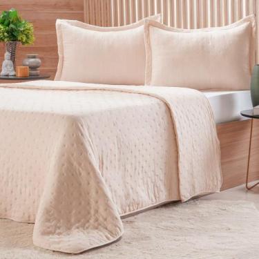 Imagem de Kit Colcha Casal Miraggio New Soft 100% Poliéster 220x240cm Areia Rosa