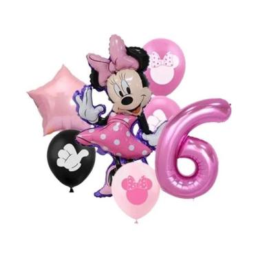 Imagem de Conjunto De Balões De Folha Minnie E Mickey Mouse 7 Peças Para Decoraç