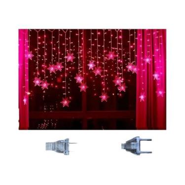 Imagem de Luzes De Natal Em Forma De Flocos De Neve, Luzes De Fada Piscantes Par
