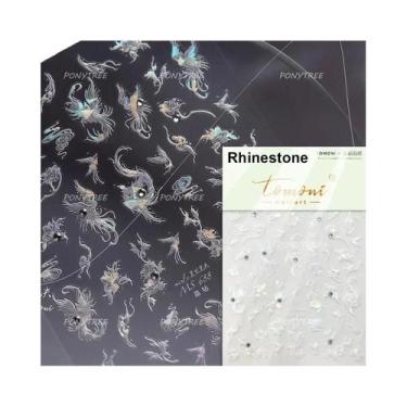 Imagem de Adesivos De Unha 5D Borboleta Vermelha Fênix Andorinha Decalques De Ma