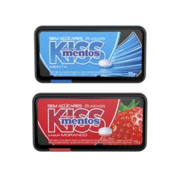 Imagem de Kit Bala Mentos Kiss Dispenser Sortido Menta E Morango - 9 Unidades 17