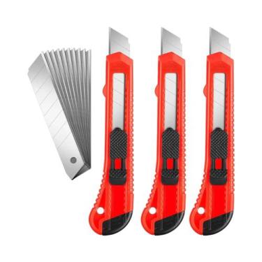 Imagem de Kit Com 10 Estiletes Retráteis De 18mm Com Lâmina Mais Larga, Pacote C