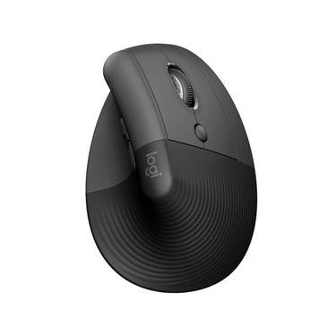 Imagem de Mouse Sem Fio Logitech Lift com Ergonômico para Redução de Tensão Muscular, Silencioso, Bluetooth/USB - Grafite
