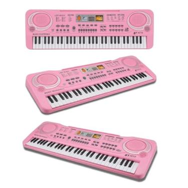 Imagem de Teclado Eletrônico Música Digital Rosa Elétrico Instrumento