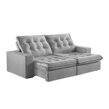 Imagem de Sofá 3 Lugares Retrátil E Reclinável Martins M-165 Veludo Cinza - MART