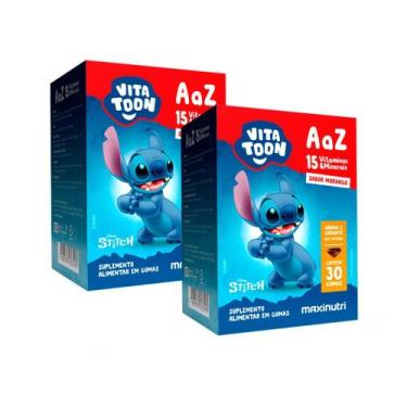 Imagem de Kit 2 Vitatoon Stitch Polivitaminico AaZ - Sabor Morango 30 gomas - Ma