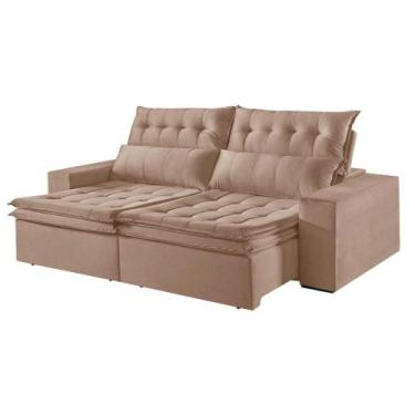 Imagem de Sofá 4 Lugares Retrátil E Reclinável Martins M-118 Veludo Bege - MARTI