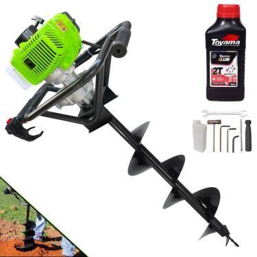 Imagem de Perfurador de Solo MPS52 a Gasolina 2T 52CC 1,8HP com Broca 80x20CM e Óleo 2T Toyama Lub Laranja Menegotti