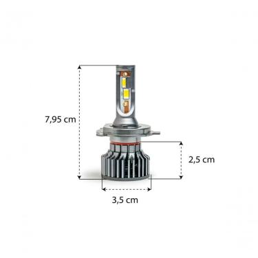 Imagem de Kit Lâmpada Automotiva LED para Farol TP-6136 LED Force 6000 Premium H4 Branco Iluminação Intensa com Tecnologia LED CSP