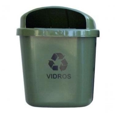 Imagem de Kit C 5 Cesto Individual Coleta Seletiva 40 l para Poste com Apagador de Cigarro e Fechadura com Chave Higipack