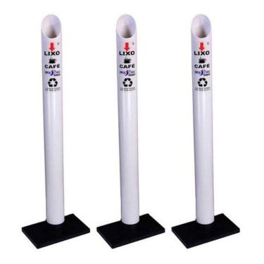 Imagem de Lixeira para Copos Descartáveis Kit 3 Coletora Tubo Café 50ML 220 Copos Plástico Café