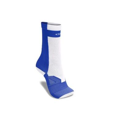Imagem de Meia Corre Cano Médio Olympikus Feminina, Azul, 33-38