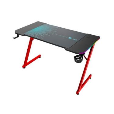 Imagem de Mesa Gamer RGB Marvo DE-11, Preto, RGB, Suporte para Headset e Porta C