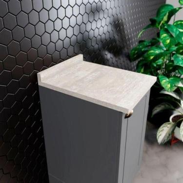 Imagem de Balcão 1 Porta Com Tampo Henn Americana 40cm Cinza/calcare - MÓVEIS HE