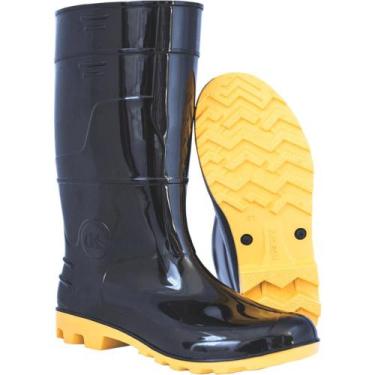 Imagem de Bota PVC Cano Médio Preta e Amarela Número 42 - PA16307CF - KADESH