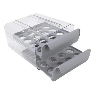Imagem de Porta Ovos Empilhável 32 Unidades Organizador De Geladeira Transparent