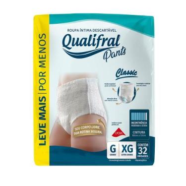 Imagem de Roupa Íntima Descartável Qualifral Classic Pants G/XG Unissex Alta Abs