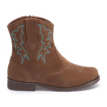 Imagem de Bota Infantil Menina Pequito Texana Country Bordada Cano Médio Zíper C