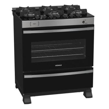 Imagem de Fogao a Gas 6 Bocas Venax Maxi Vitreo Inox, Inox, Bivolt