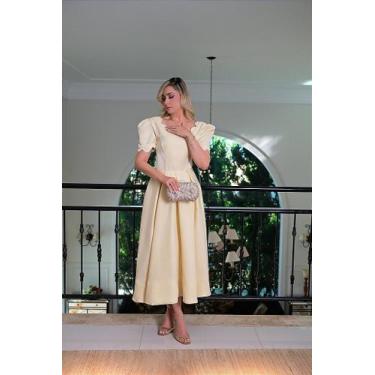 Imagem de Vestido Marina Elegante Midi em Tecido Disco - noluna oliveira, G, Ama