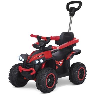 Imagem de Veículo Elétrico Infantil Quadriciclo 6V com Som e Faróis Haste Guia de Inox Vermelho Maral