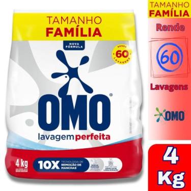 Imagem de Sabão Em Pó OMO Lavagem Perfeita Pacote Família - Bag de 4 Kg  Kit 2un