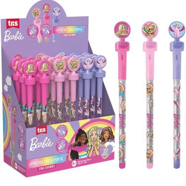 Imagem de Lapiseira Tris Troca Ponta Barbie com Carimbos dos Personagens no Topo 1 Unidade