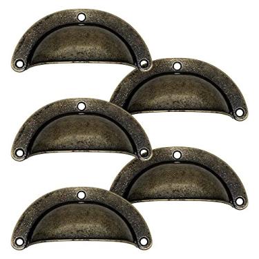 Imagem de Kit 5 Puxadores Concha Rose Dourado Para Gaveta Cristaleira (Ouro Velho)