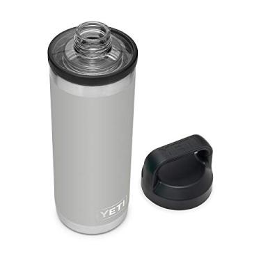 Imagem de Garrafa YETI Rambler de 530 ml, à prova de vazamento, isolamento a vácuo, aço inoxidável com Chug Cap, cinza-granito