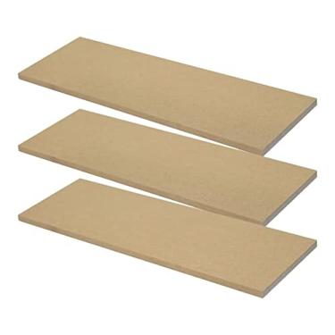 Imagem de Kit 3 Prateleiras Reta Mdf Cru Com Suporte Invisível