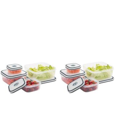 Imagem de Potes Herméticos Electrolux de Plástico Branco Quadrado com 8 Unidades