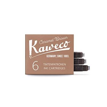 Imagem de Kaweco Cartuchos de tinta para caneta-tinteiro marrom caramelo, pacote com 6 | Tinta premium com cartuchos padrão curtos em marrom | Caligrafia solúvel em água e sem crueldade vegana