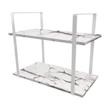 Imagem de Prateleira Vita Design Industrial Estante 60x30cm Branco e Vulcano