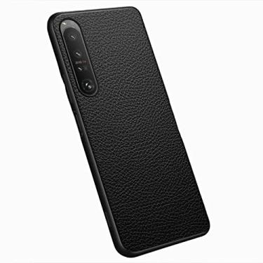 Imagem de YINGDAFENG Capa para Sony Xperia 1 IV, capa traseira de couro PU fina premium com proteção de câmera à prova de choque e antiqueda TPU capa de proteção interna para Sony Xperia 1 IV