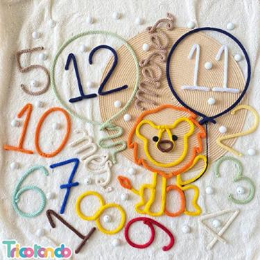 Imagem de Kit Mesversário Leão e balão em Tricotin