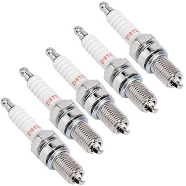 Imagem de QAZAKY Pacote com 5 velas de ignição D8TC D8EA DR8EA para CG 125 125cc-150cc 200cc 250cc GY6 CG125 CF250 CH250 Motocicleta ATV Quad Scooter Go Kart Moped Pit Dirt Racing Pocket Mini bicicleta Chinese