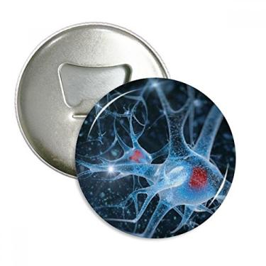 Imagem de Brain Cell Imagem Detalhes Padrão Abridor de Garrafas Imã de Geladeira Emblema Multifuncional
