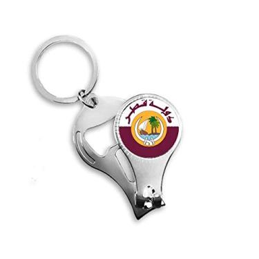 Imagem de Chaveiro abridor de garrafa aparador de unhas com emblema nacional da Ásia do Qatar