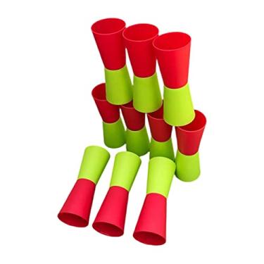 Imagem de Vaveren 10Pcs Cups Speed Agility Training Running Sport Equipment Aid Reversed Cups For Outdoor Football Events Kindergarten, vermelho verde