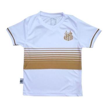 Imagem de Camiseta Infantil Santos Estampa Dourada Oficial - Revedor
