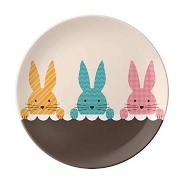 Imagem de Prato de cultura de coelhinho fofo, decorativo, com tema de religião da Páscoa