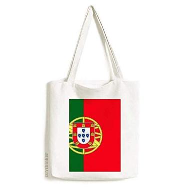 Imagem de Bolsa de lona com bandeira nacional de Portugal da Europa, bolsa de compras casual