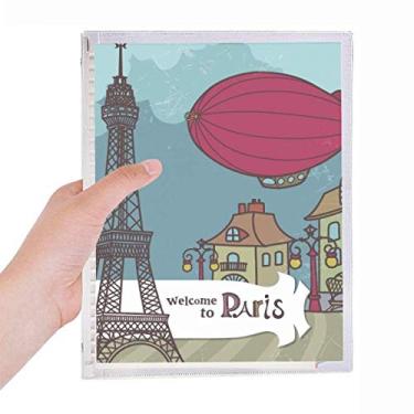 Imagem de Caderno de paisagem Paris Airship França Torre Eiffel Diário Folhas soltas Recarregável Diário Papelaria